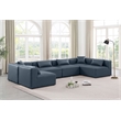 Meridian Furniture Cube Navy Blue Vegan Leather 6-Pc. U-Shaped Modular Sectional