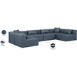 Meridian Furniture Cube Navy Blue Vegan Leather 6-Pc. U-Shaped Modular Sectional