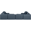 Meridian Furniture Cube Navy Blue Vegan Leather 6-Pc. U-Shaped Modular Sectional