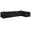 Meridian Furniture Cube Black Vegan Leather 5-Pc. L-Shaped Modular Sectional