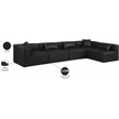 Meridian Furniture Cube Black Vegan Leather 5-Pc. L-Shaped Modular Sectional