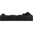 Meridian Furniture Cube Black Vegan Leather 5-Pc. L-Shaped Modular Sectional