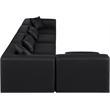 Meridian Furniture Cube Black Vegan Leather 5-Pc. L-Shaped Modular Sectional