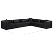 Meridian Furniture Cube Black Vegan Leather 6-Pc. L-Shaped Modular Sectional