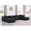 Meridian Furniture Cube Black Vegan Leather 6-Pc. U-Shaped Modular Sectional