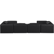 Meridian Furniture Cube Black Vegan Leather 6-Pc. U-Shaped Modular Sectional