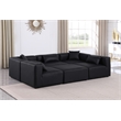 Meridian Furniture Cube Black Vegan Leather 6-Pc. U-Shaped Modular Sectional