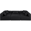 Meridian Furniture Cube Black Vegan Leather 6-Pc. U-Shaped Modular Sectional