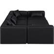 Meridian Furniture Cube Black Vegan Leather 6-Pc. U-Shaped Modular Sectional