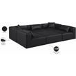 Meridian Furniture Cube Black Vegan Leather 6-Pc. U-Shaped Modular Sectional