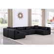 Meridian Furniture Cube Black Vegan Leather 6-Pc. U-Shaped Modular Sectional