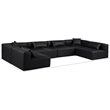 Meridian Furniture Cube Black Vegan Leather 6-Pc. U-Shaped Modular Sectional