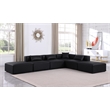 Meridian Furniture Cube Black Vegan Leather 6-Pc. L-Shaped Modular Sectional