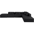 Meridian Furniture Cube Black Vegan Leather 6-Pc. L-Shaped Modular Sectional