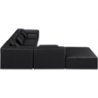 Meridian Furniture Cube Black Vegan Leather 6-Pc. L-Shaped Modular Sectional