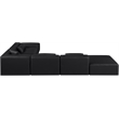 Meridian Furniture Cube Black Vegan Leather 6-Pc. L-Shaped Modular Sectional