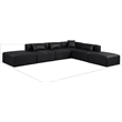 Meridian Furniture Cube Black Vegan Leather 6-Pc. L-Shaped Modular Sectional