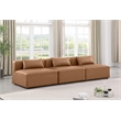 Meridian Furniture Cube Brown Vegan Leather 3-Pc. Modular Sofa