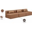 Meridian Furniture Cube Brown Vegan Leather 3-Pc. Modular Sofa