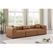 Meridian Furniture Cube Brown Vegan Leather 3-Pc. Modular Sofa