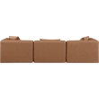 Meridian Furniture Cube Brown Vegan Leather 3-Pc. Modular Sofa