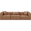 Meridian Furniture Cube Brown Vegan Leather 3-Pc. Modular Sofa