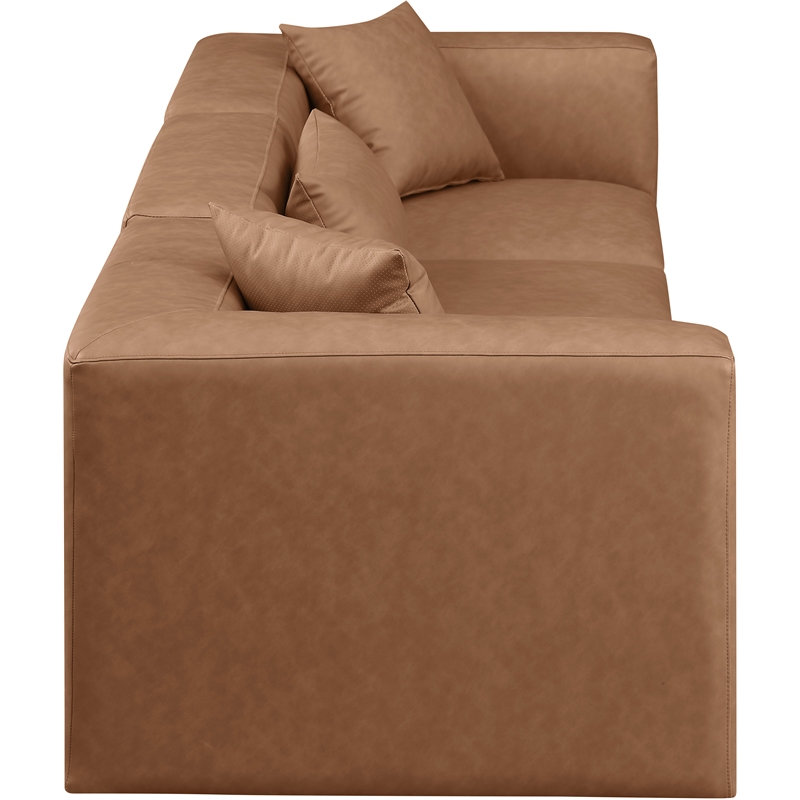 Meridian Furniture Cube Brown Vegan Leather 3-Pc. Modular Sofa