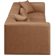 Meridian Furniture Cube Brown Vegan Leather 3-Pc. Modular Sofa