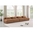 Meridian Furniture Cube Brown Vegan Leather 4-Pc. Modular Sofa