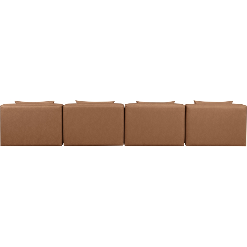 Meridian Furniture Cube Brown Vegan Leather 4-Pc. Modular Sofa
