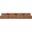Meridian Furniture Cube Brown Vegan Leather 4-Pc. Modular Sofa