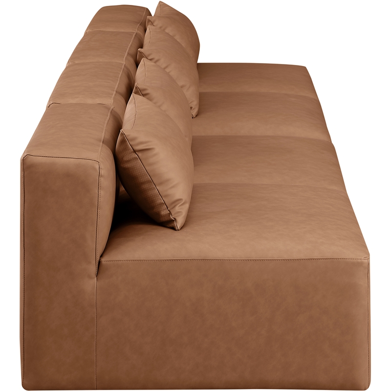 Meridian Furniture Cube Brown Vegan Leather 4-Pc. Modular Sofa