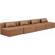 Meridian Furniture Cube Brown Vegan Leather 4-Pc. Modular Sofa