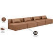 Meridian Furniture Cube Brown Vegan Leather 4-Pc. Modular Sofa