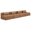 Meridian Furniture Cube Brown Vegan Leather 4-Pc. Modular Sofa