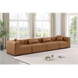 Meridian Furniture Cube Brown Vegan Leather 4-Pc. Modular Sofa