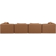 Meridian Furniture Cube Brown Vegan Leather 4-Pc. Modular Sofa