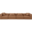 Meridian Furniture Cube Brown Vegan Leather 4-Pc. Modular Sofa