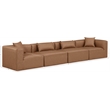 Meridian Furniture Cube Brown Vegan Leather 4-Pc. Modular Sofa