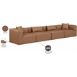 Meridian Furniture Cube Brown Vegan Leather 4-Pc. Modular Sofa
