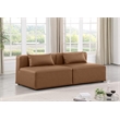 Meridian Furniture Cube Brown Vegan Leather 2-Pc. Modular Sofa