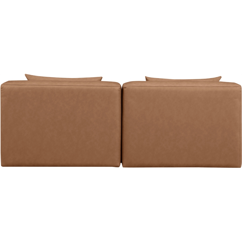 Meridian Furniture Cube Brown Vegan Leather 2-Pc. Modular Sofa