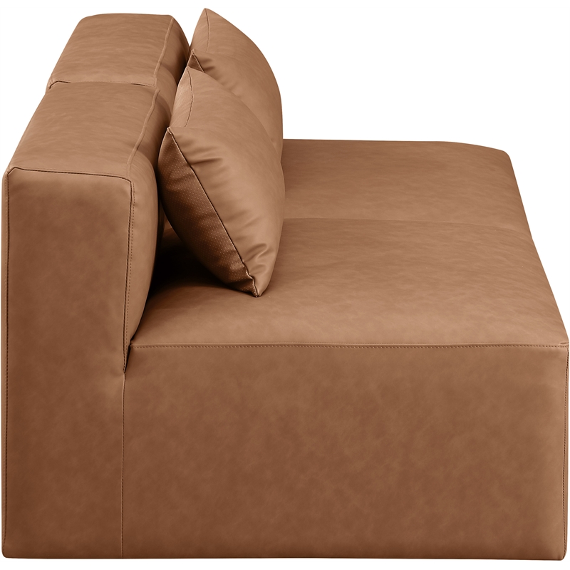 Meridian Furniture Cube Brown Vegan Leather 2-Pc. Modular Sofa