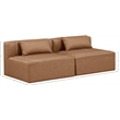 Meridian Furniture Cube Brown Vegan Leather 2-Pc. Modular Sofa