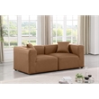 Meridian Furniture Cube Brown Vegan Leather 2-Pc. Modular Sofa