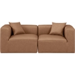 Meridian Furniture Cube Brown Vegan Leather 2-Pc. Modular Sofa