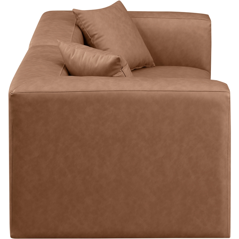 Meridian Furniture Cube Brown Vegan Leather 2-Pc. Modular Sofa