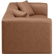 Meridian Furniture Cube Brown Vegan Leather 2-Pc. Modular Sofa