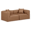 Meridian Furniture Cube Brown Vegan Leather 2-Pc. Modular Sofa