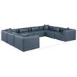 Meridian Furniture Cube Navy Blue Vegan Leather 8-Pc. U-Shaped Modular Sectional